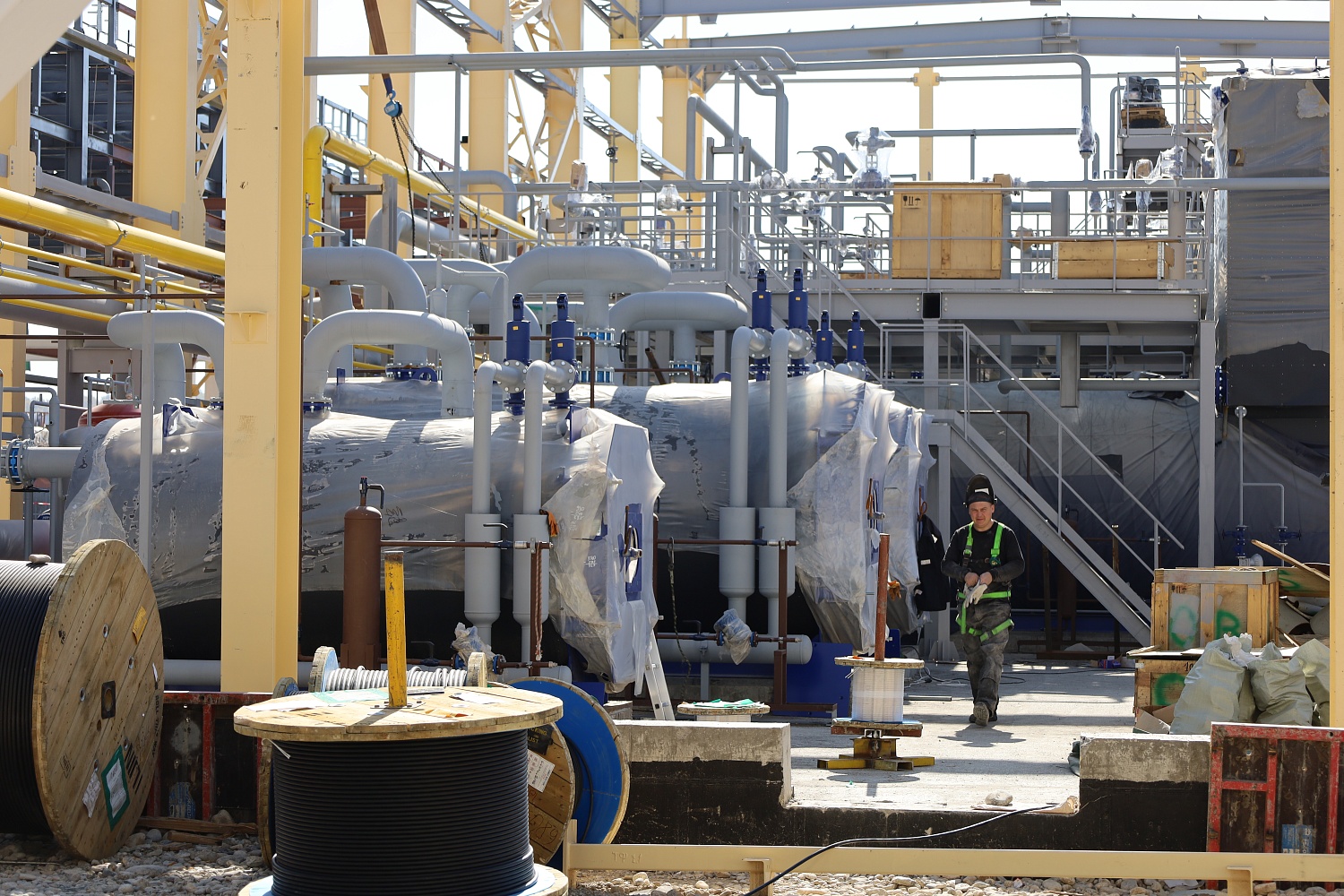  На ПГУ «Туркестан» проводятся испытания внутриплощадочного газопровода